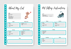 Cat Care Planner: A PDF Printable with Cat Care Sheets, Health Records ...